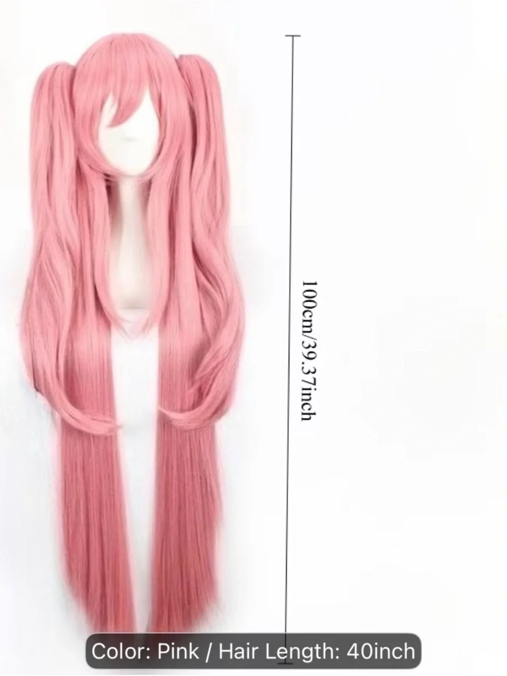 Long Straight Pink Women's Fashion Wig - Soft Pastel Pink